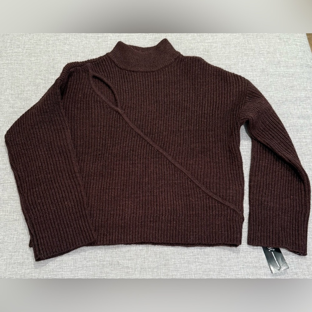 INC International Concepts Cocoa Bean Ribbed Turtleneck Sweater